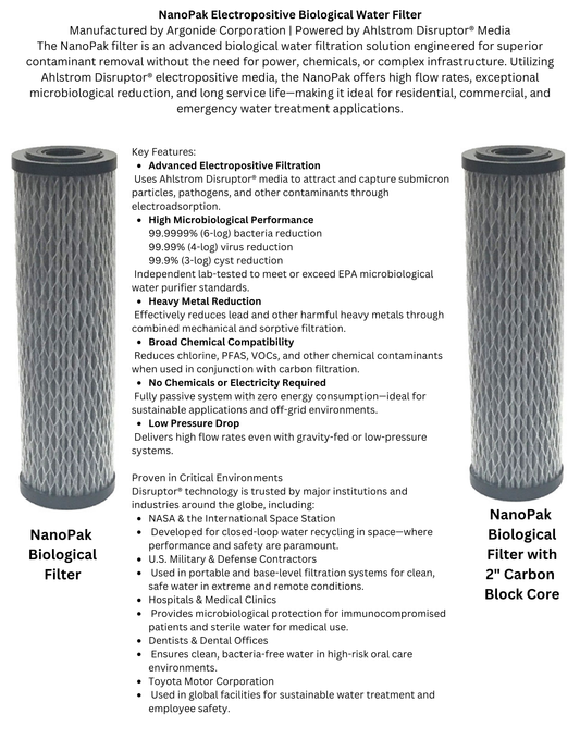 NanoPak® Electropositive Biological Filter
